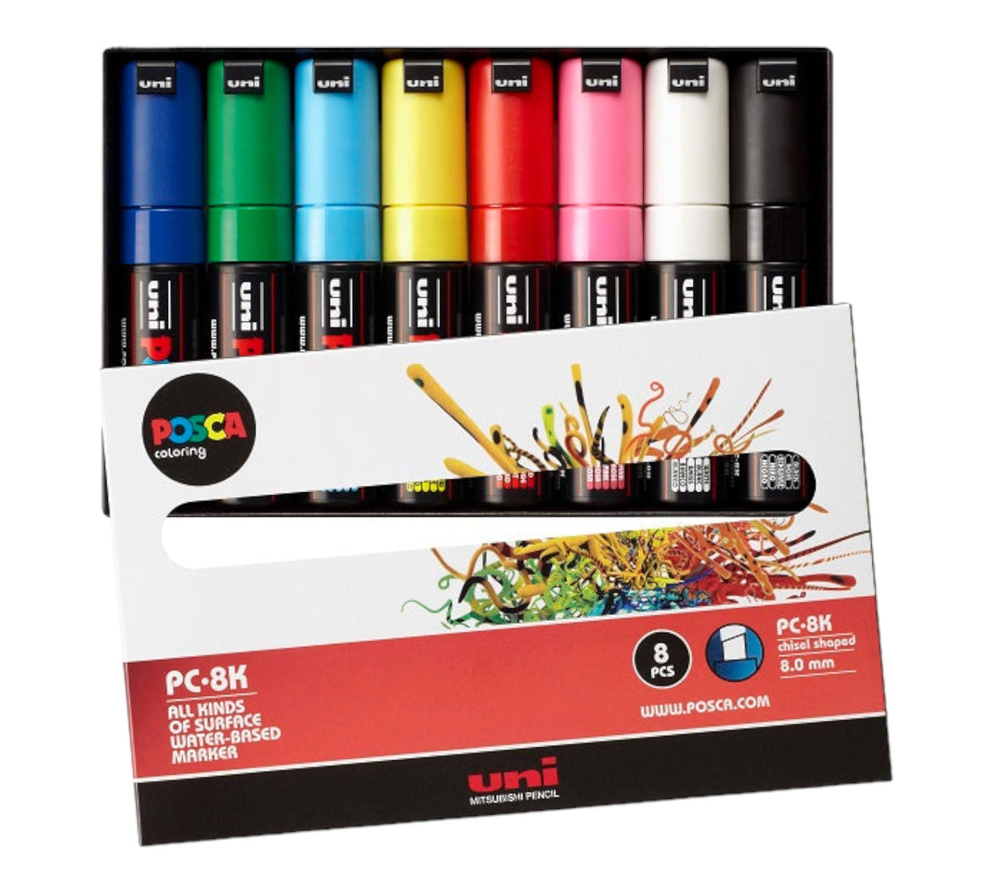 Uni Posca  Acrylmarker  PC-8K - 8 Marker 8 mm