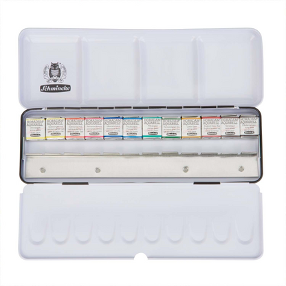 Schmincke   Akademie Aquarell Farbkasten, Grundsortiment 12 x 1/2 Näpfchen Special Edition Limitiert 75758