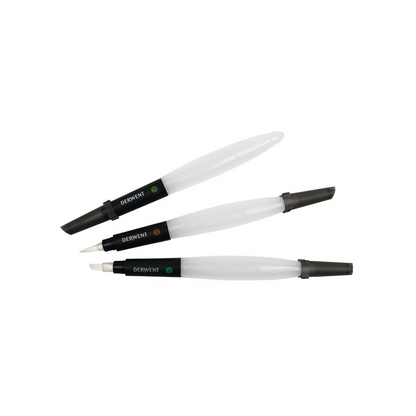 Derwent Waterbrush Multi-Pack – 3 Wasserpinsel mit Wassertank
