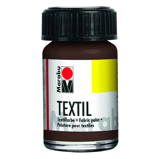 Marabu Textil, Stofffarbe Dunkelbraun 045 , 15 ml