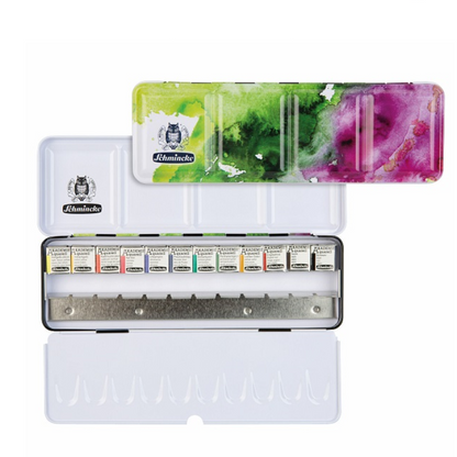 Schmincke   Akademie Aquarell Farbkasten, Grundsortiment 12 x 1/2 Näpfchen Special Edition Limitiert 75758
