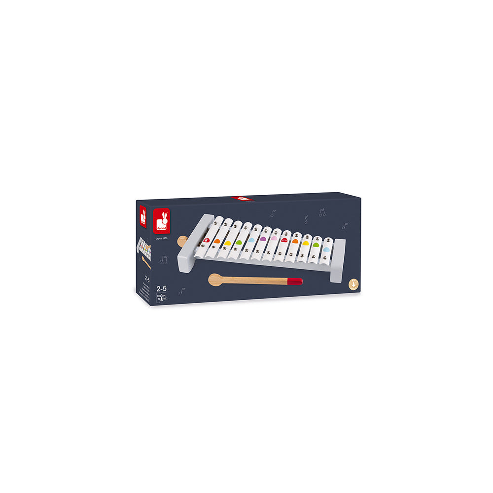 Confetti - Xilofono in metallo con 2 bacchette