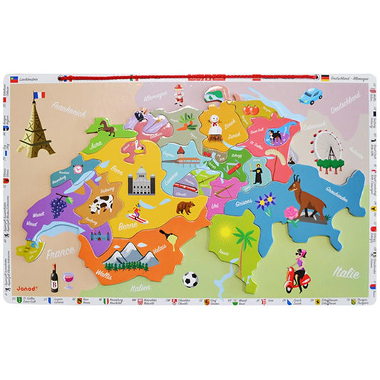 Mappa magnetica della Svizzera, 24 pezzi