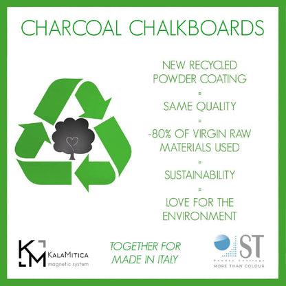 KalaMitica® Kreidetafel Magnetisch, Ohne Rahmen, Kleeblatt, 33x33cm, Schwarz/Anthrazit - Wandtafel - Speedjust Schweiz