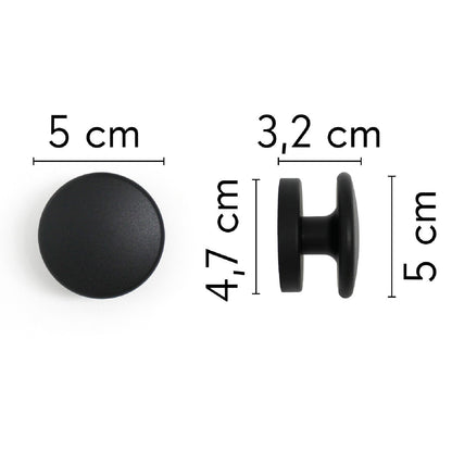 KalaMitica® Magnetische Garderobenhaken Neodym, Ø5.2cm, Schwarz, 2 Stk. - Magnetische Produkte - Speedjust Schweiz