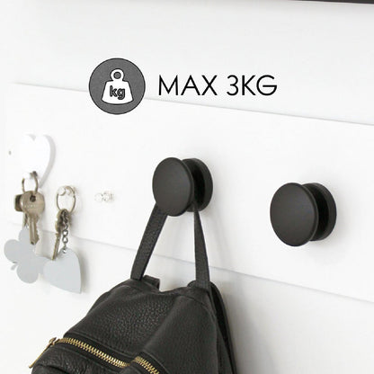 KalaMitica® Magnetische Garderobenhaken Neodym, Ø5.2cm, Schwarz, 2 Stk. - Magnetische Produkte - Speedjust Schweiz