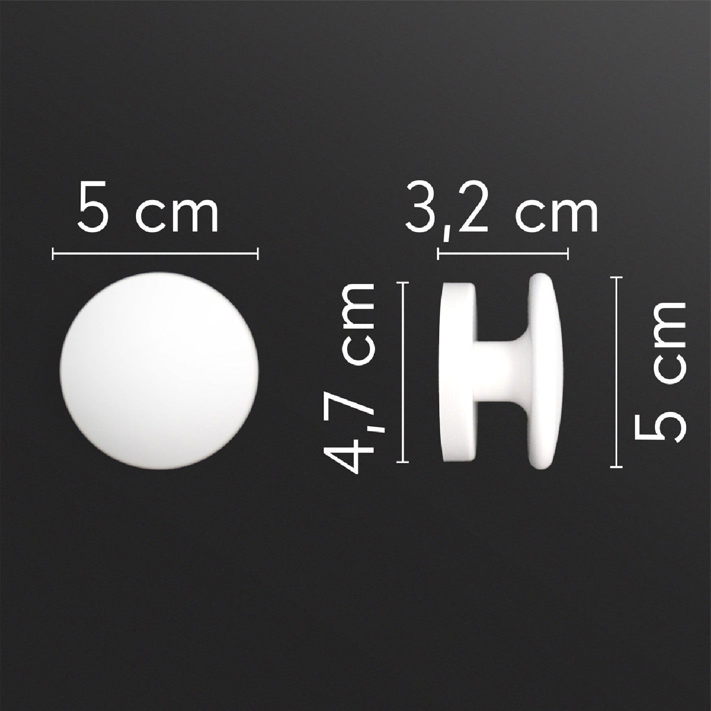 KalaMitica® Magnetische Garderobenhaken Neodym, Ø5.2cm, Weiss, 2 Stk. - Magnetische Produkte - Speedjust Schweiz