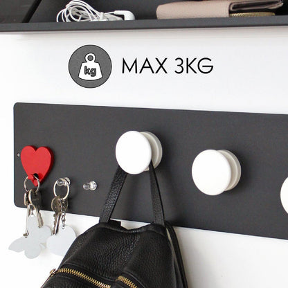 KalaMitica® Magnetische Garderobenhaken Neodym, Ø5.2cm, Weiss, 2 Stk. - Magnetische Produkte - Speedjust Schweiz