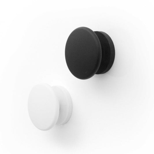 KalaMitica® Magnetische Garderobenhaken Neodym, Ø5.2cm, Weiss/Schwarz, 2 Stk. - Magnetische Produkte - Speedjust Schweiz