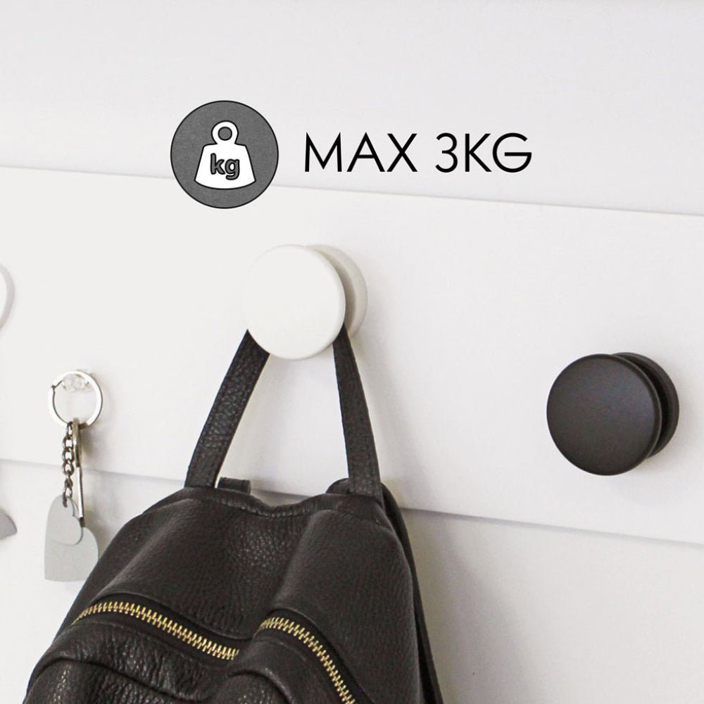 KalaMitica® Magnetische Garderobenhaken Neodym, Ø5.2cm, Weiss/Schwarz, 2 Stk. - Magnetische Produkte - Speedjust Schweiz