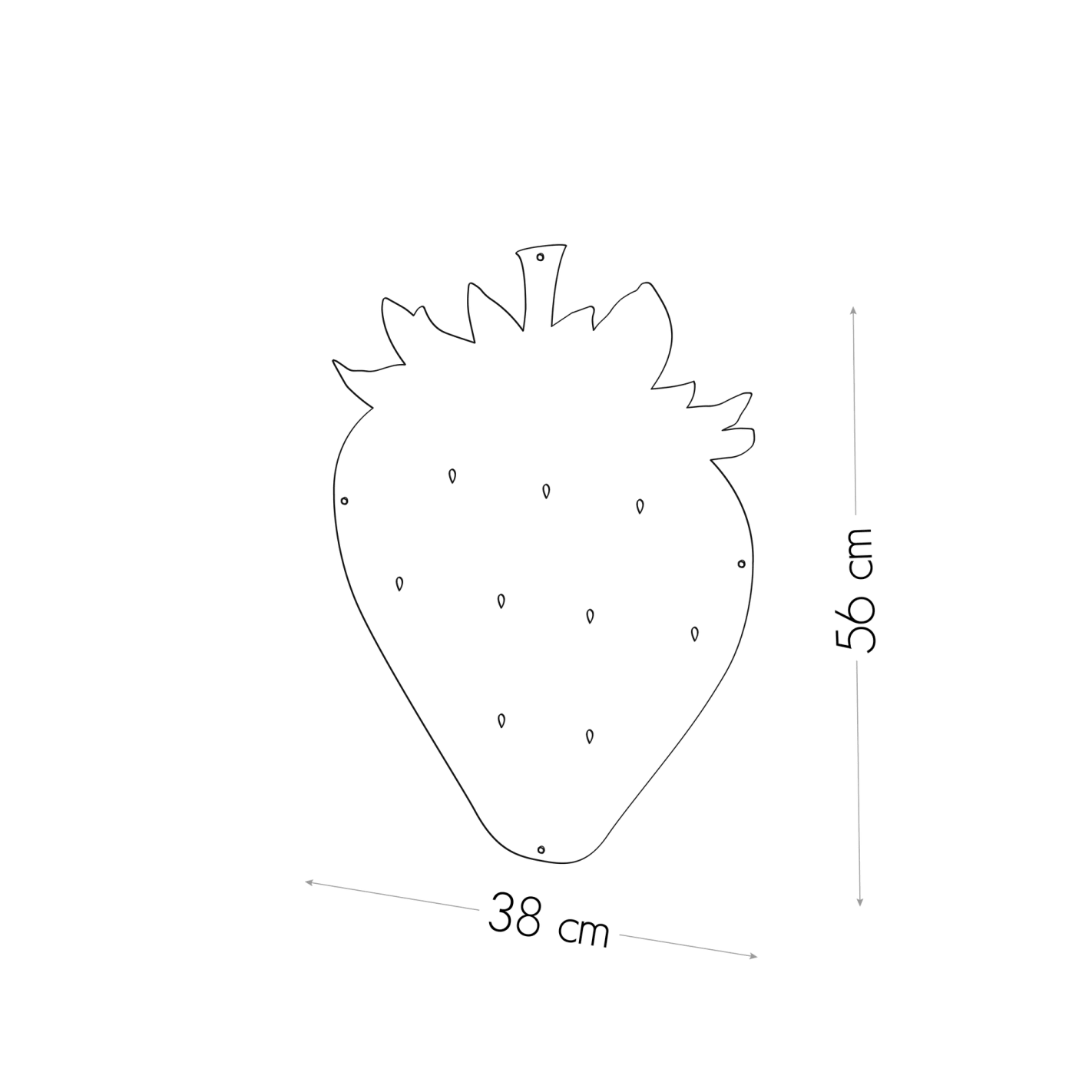 KalaMitica® Magnetische Kreidetafel "Erdbeere", 38x56cm, Schwarz/Anthrazit - Wandtafel - Speedjust Schweiz