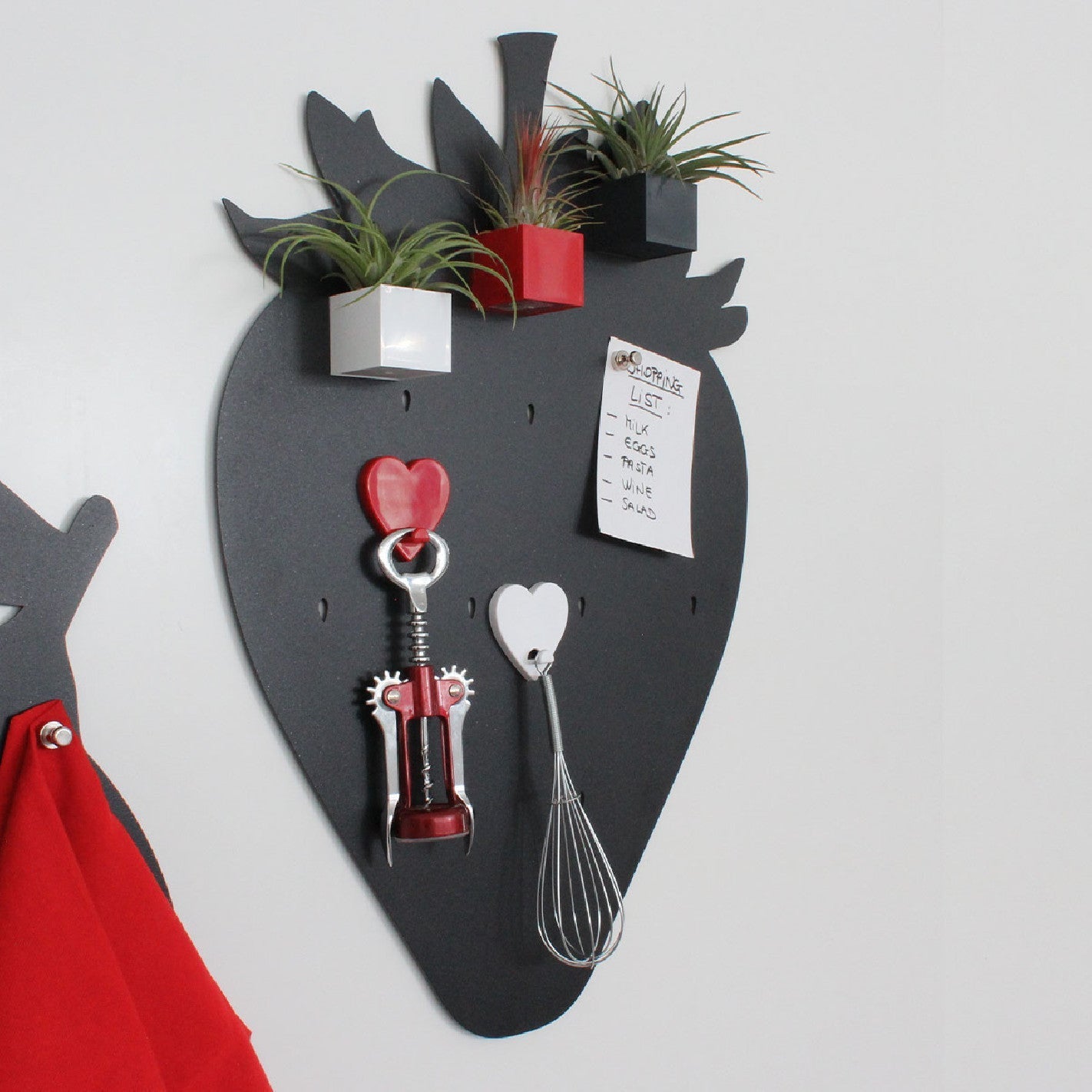 KalaMitica® Magnetische Kreidetafel "Erdbeere", 38x56cm, Schwarz/Anthrazit - Wandtafel - Speedjust Schweiz