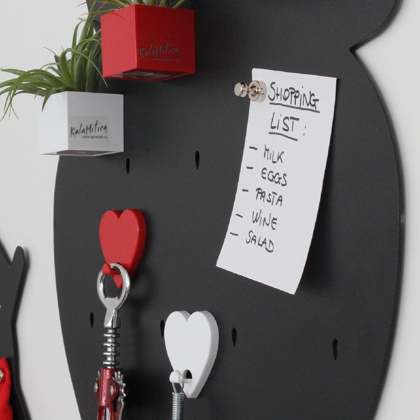 KalaMitica® Magnetische Kreidetafel "Erdbeere", 38x56cm, Schwarz/Anthrazit - Wandtafel - Speedjust Schweiz