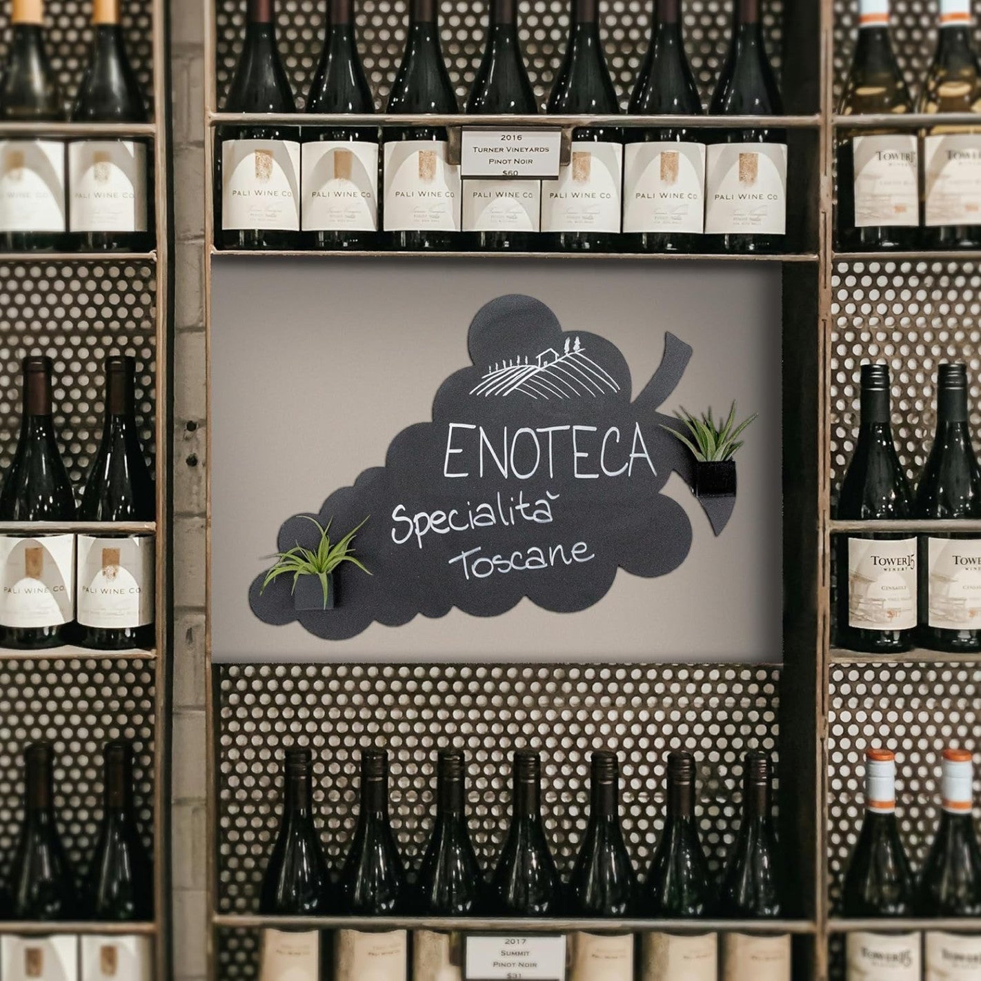 KalaMitica® Magnetische Kreidetafel "Traube", 56x37cm, Schwarz/Anthrazit - Wandtafel - Speedjust Schweiz