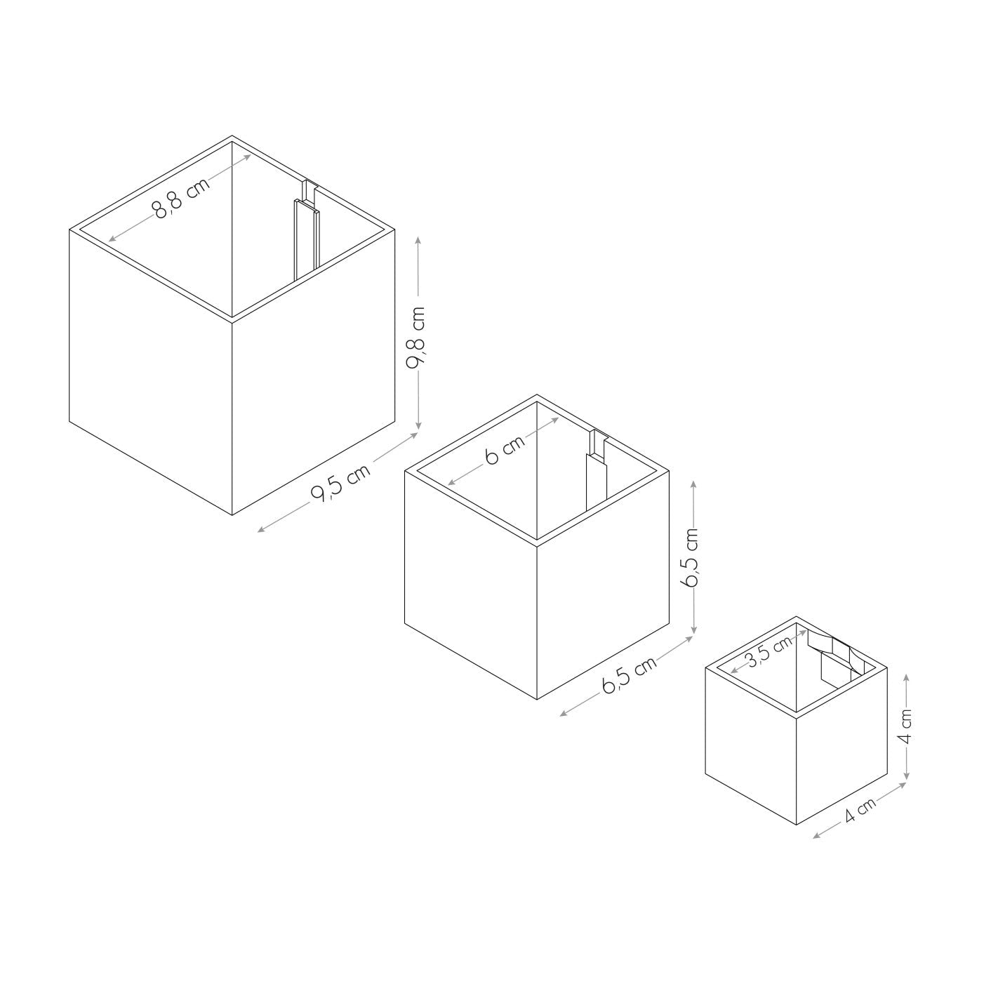 KalaMitica® Magnetische Würfelbehälter Neodym, Ø 3,5 - 6 - 9, Taupe, 3 Stk. - Magnetische Produkte - Speedjust Schweiz