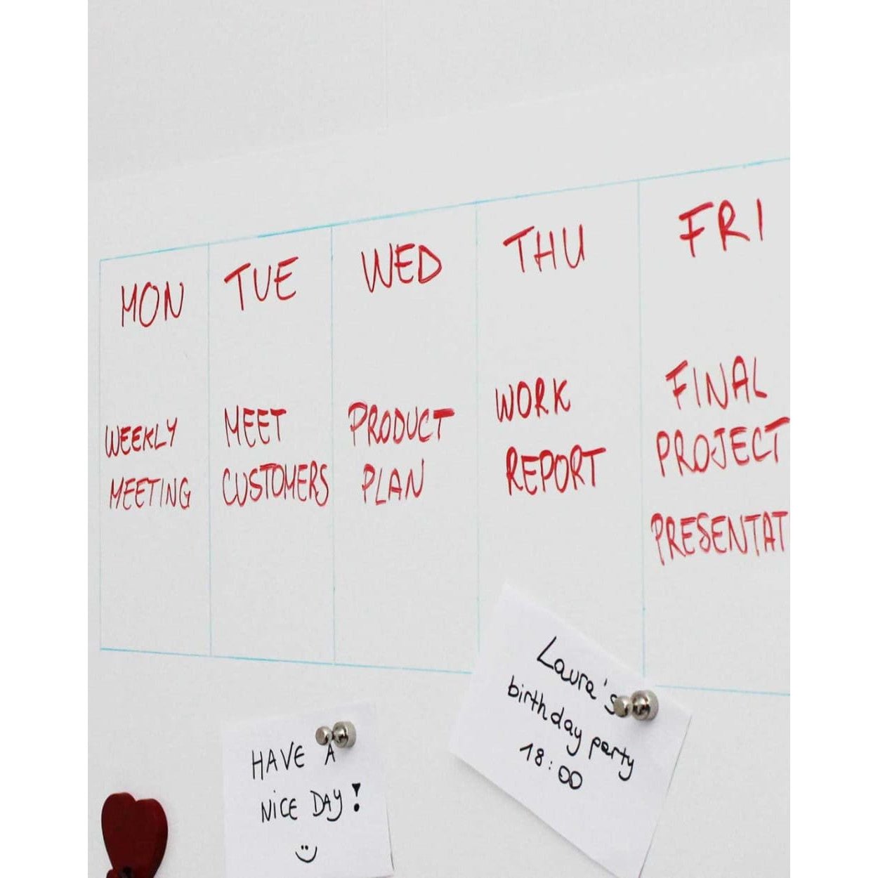KalaMitica® Whiteboard Magnetisch, Ohne Rahmen, 100x145cm - Wandtafel - Speedjust Schweiz