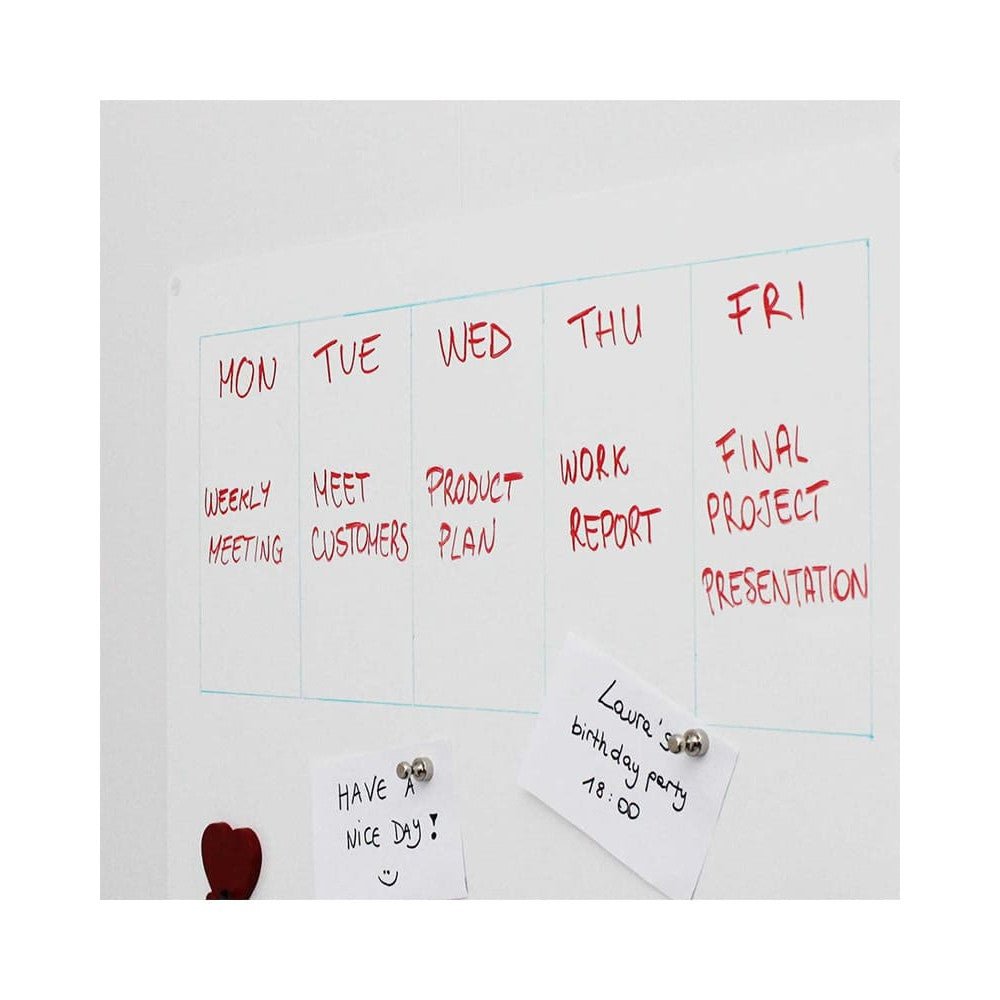 KalaMitica® Whiteboard Magnetisch, Ohne Rahmen, 74x114cm - Wandtafel - Speedjust Schweiz