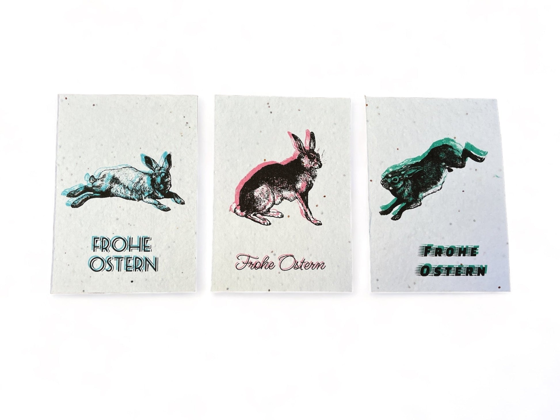 KARTENSET AUS SAMENPAPIER - Frohe Ostern - Seedpaper / Samenpapier - Speedjust Schweiz