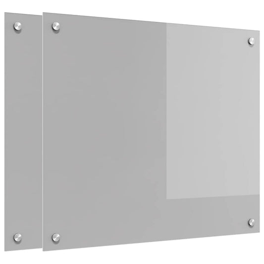 Küchenrückwand 2 pcs Hellgrau 70 x 60 cm Gehärtetes Glas - Speedjust Schweiz