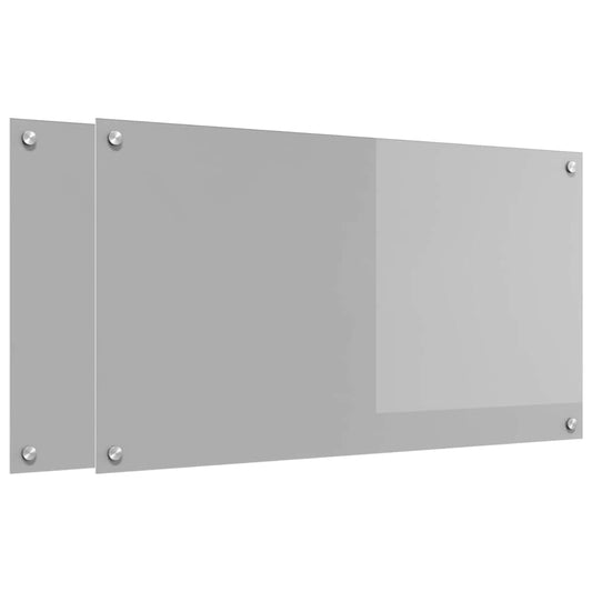 Küchenrückwand 2 pcs Hellgrau 90 x 50 cm Gehärtetes Glas - Speedjust Schweiz
