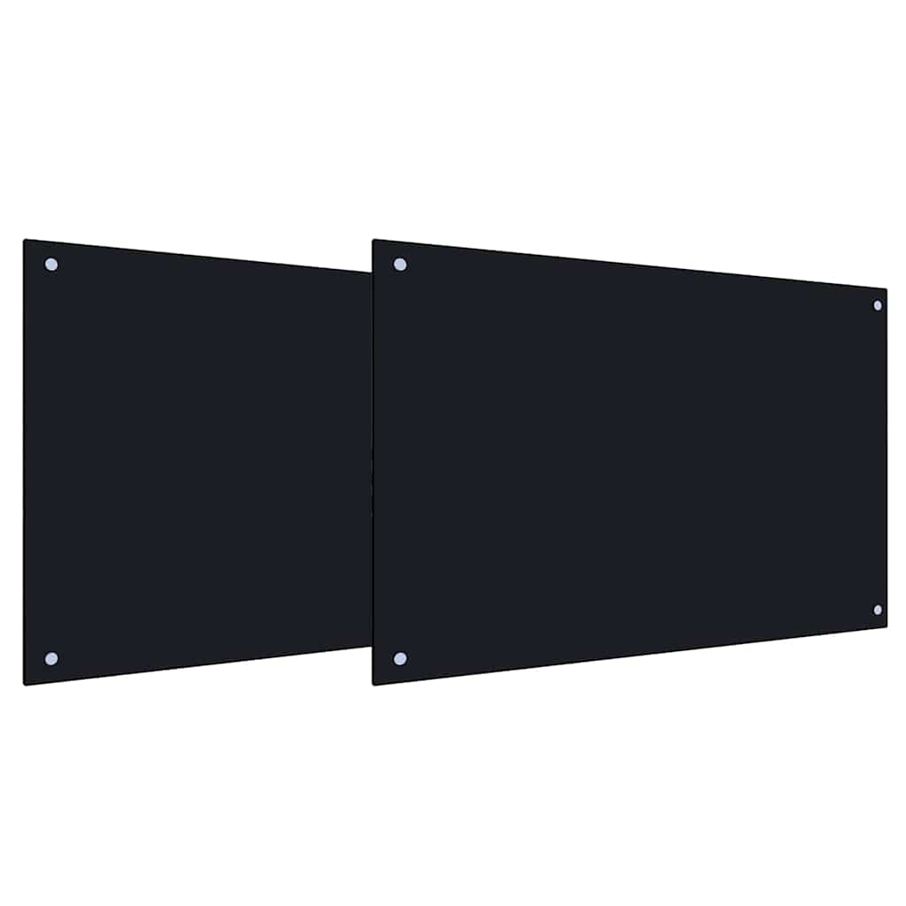 Küchenrückwand 2 pcs Schwarz 90 x 50 cm Gehärtetes Glas - Speedjust Schweiz