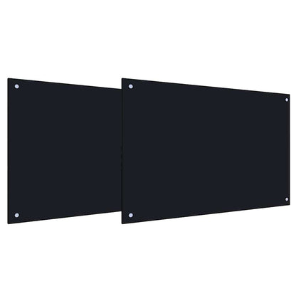 Küchenrückwand 2 pcs Schwarz 90 x 50 cm Gehärtetes Glas - Speedjust Schweiz