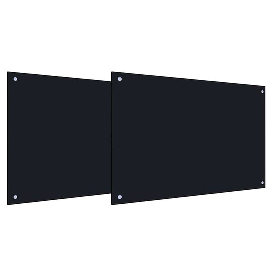 Küchenrückwand 2 pcs Schwarz 90 x 50 cm Gehärtetes Glas - Speedjust Schweiz