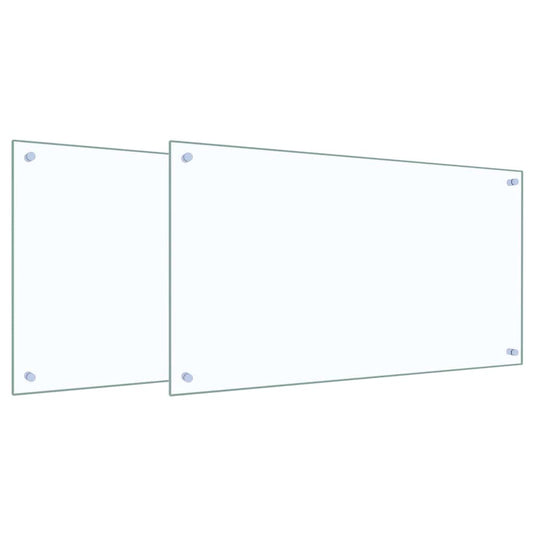 Küchenrückwand 2 pcs Transparent 90 x 50 cm Gehärtetes Glas - Speedjust Schweiz