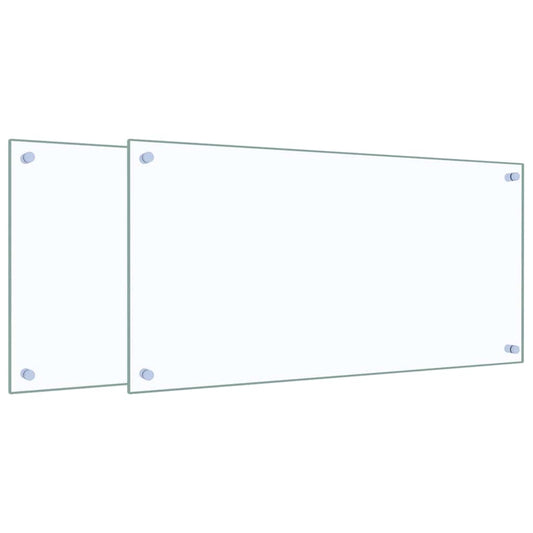 Küchenrückwände 2 Stk. Transparent 80x40 cm Hartglas - Speedjust Schweiz