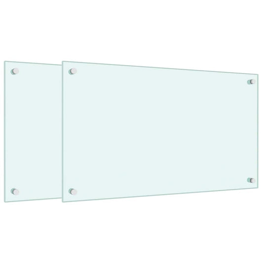 Küchenrückwände 2 Stk. Weiß 70x40 cm Hartglas - Speedjust Schweiz
