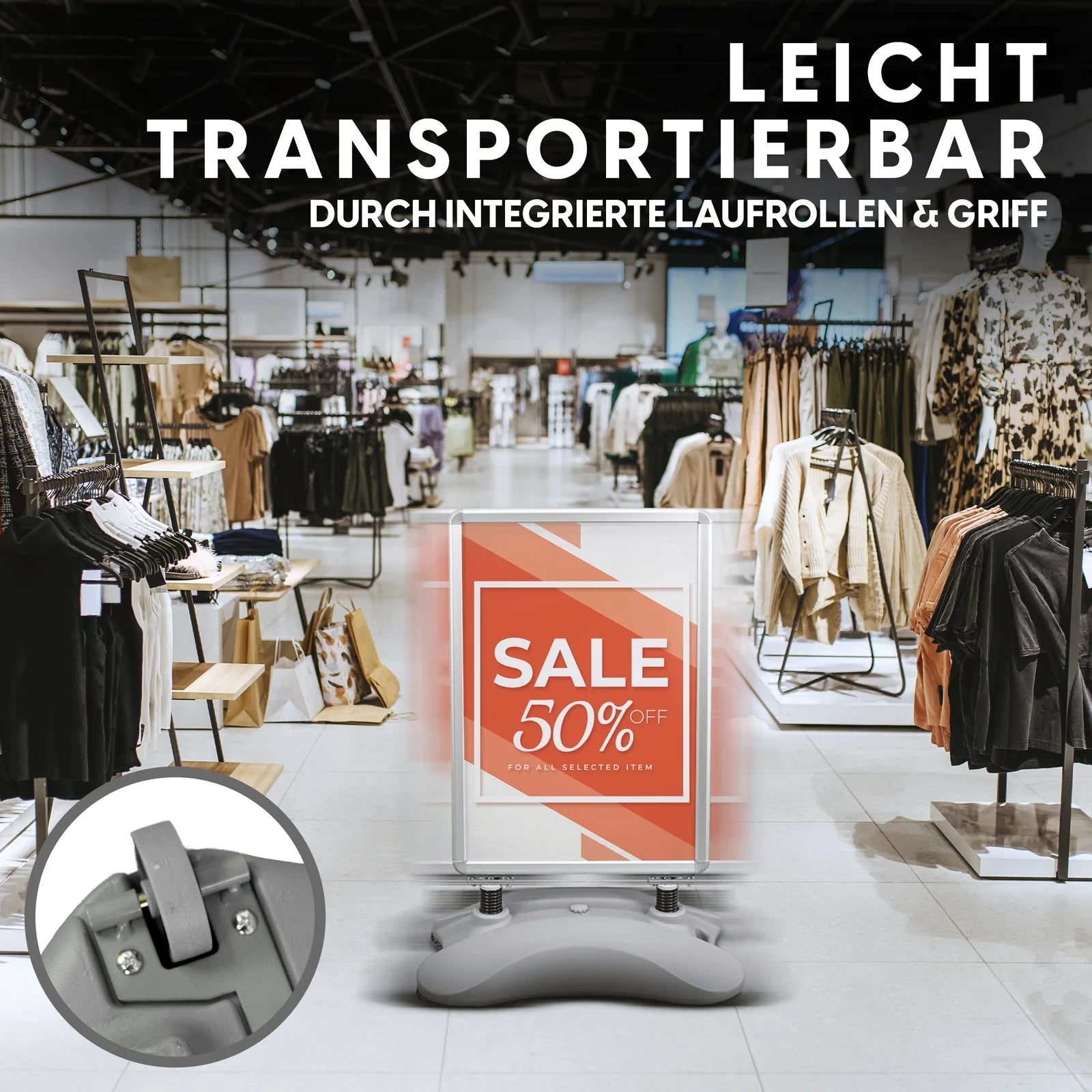 Kundenstopper Alu Classic mit Wassertank, Silber, Outdoor - Kundenstopper - Speedjust Schweiz