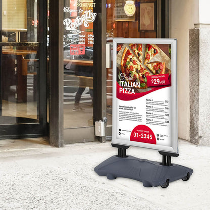 Kundenstopper Alu mit Wassertank, WindPro Basic, Silber, Outdoor - Kundenstopper - Speedjust Schweiz