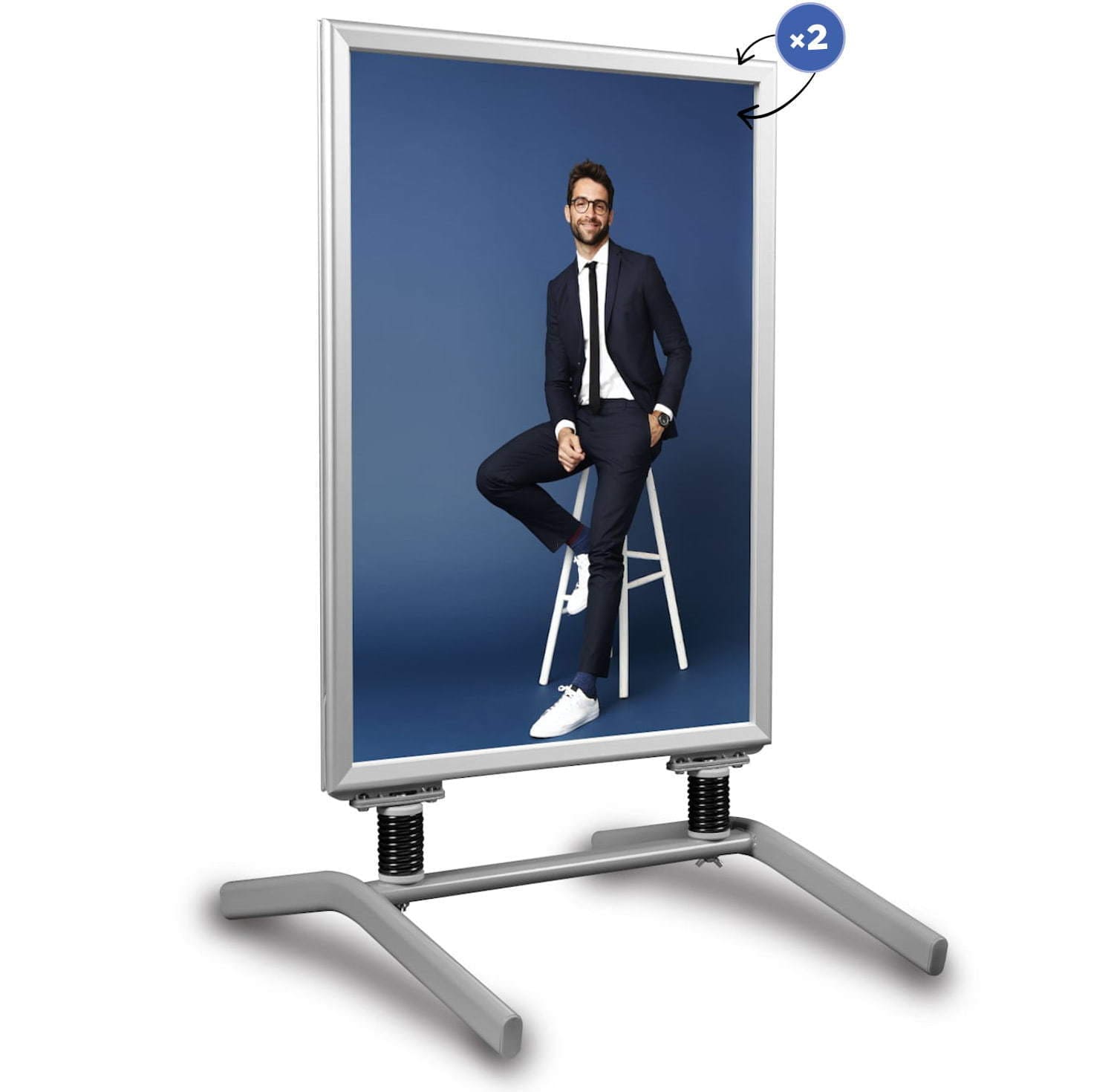 Kundenstopper Alu, Windbreaker DIN A1, Silber, Outdoor - Kundenstopper - Speedjust Schweiz