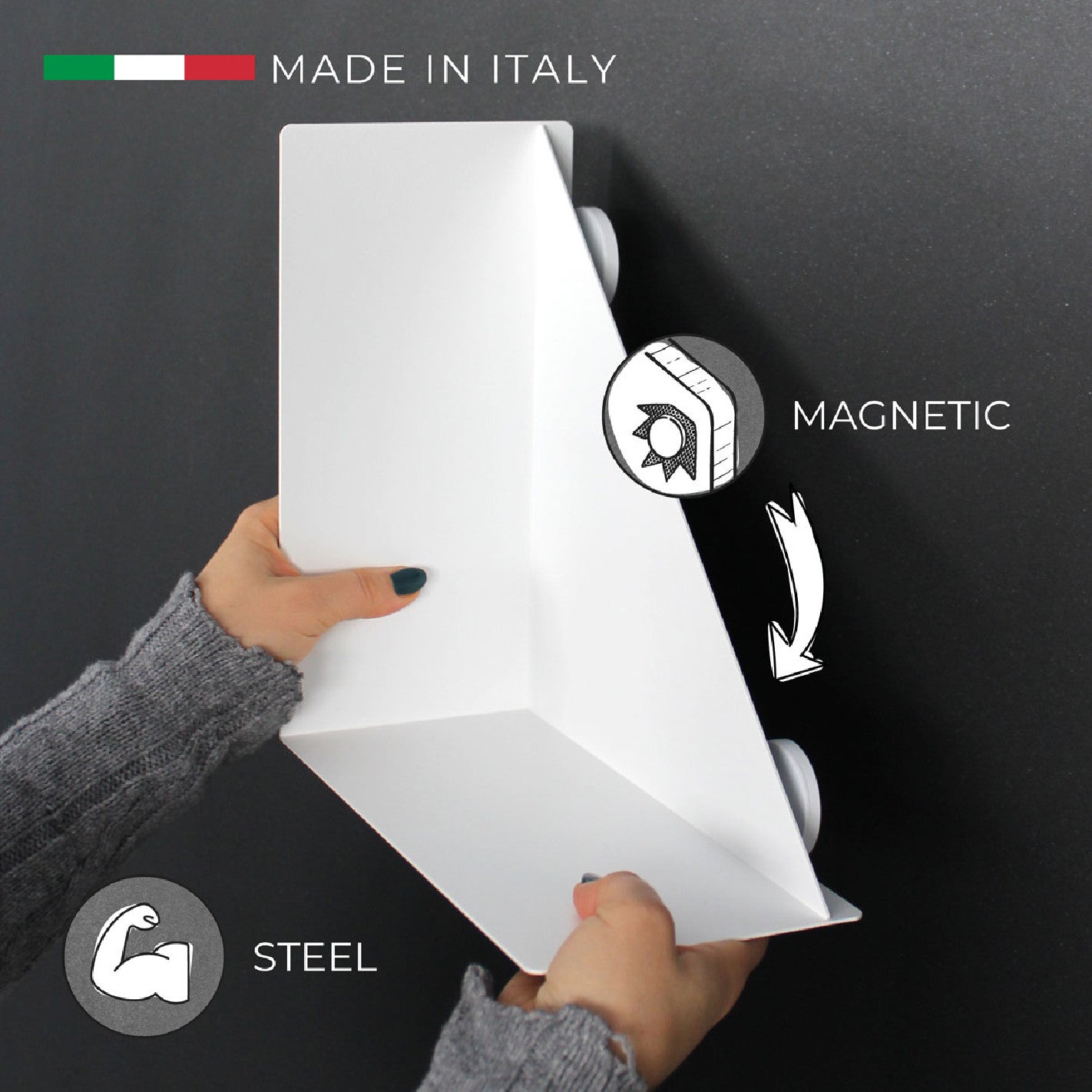 KalaMitica® Magnetische L-Ablage "Byblos", Weiss