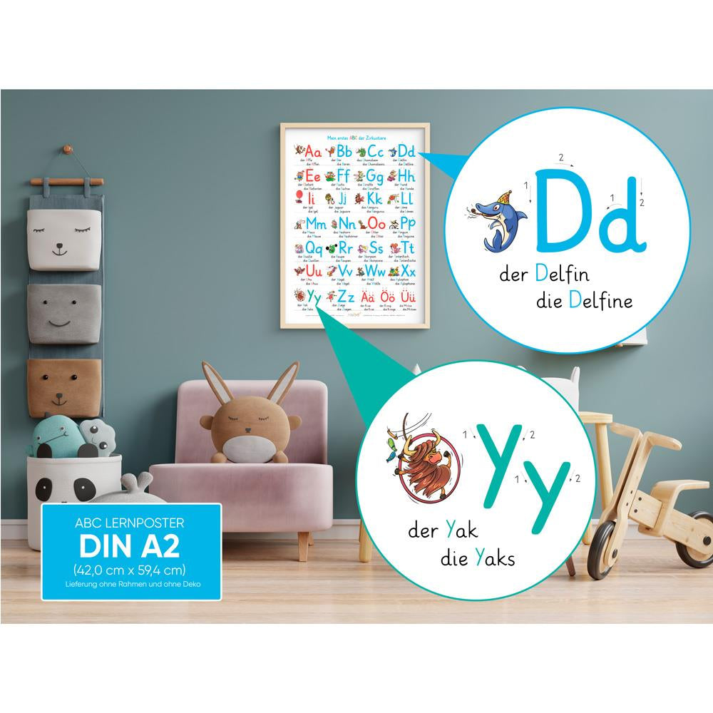 Lernposter Mein erstes ABC der Zirkustiere