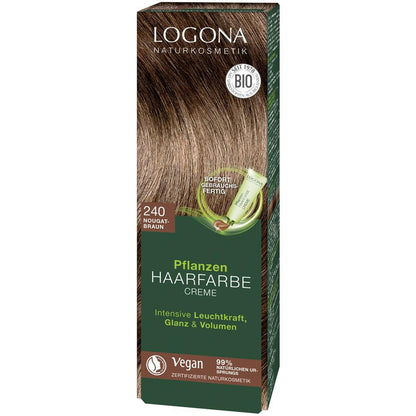Pflanzenhaarfarbe Creme, 240 nougatbraun