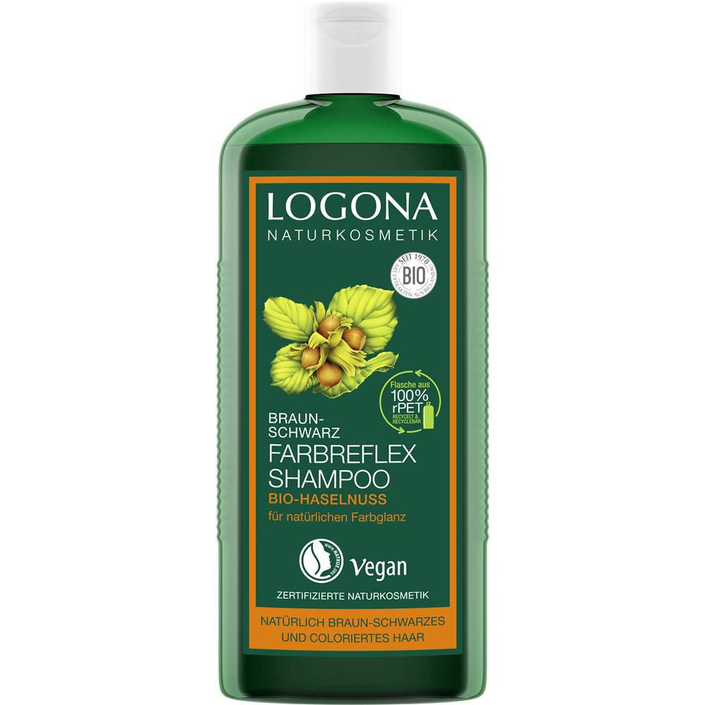 Logona Farbreflex Shampoo, braun-schwarz, Bio-Haselnuss, 250 ml