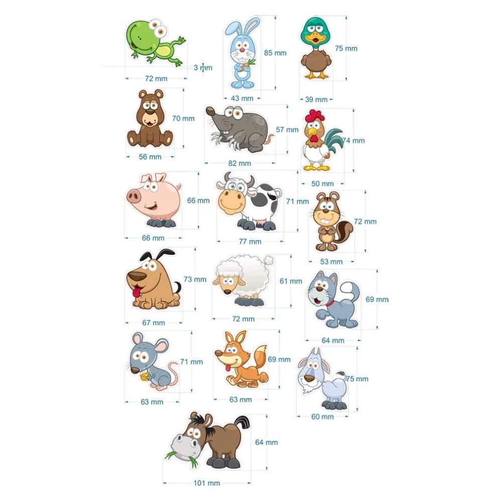 Magnet - Set Tierfarm - Tiere – 16 kinderfreundliche Magnete für Spiel & Deko - Magnetische Produkte - Speedjust Schweiz