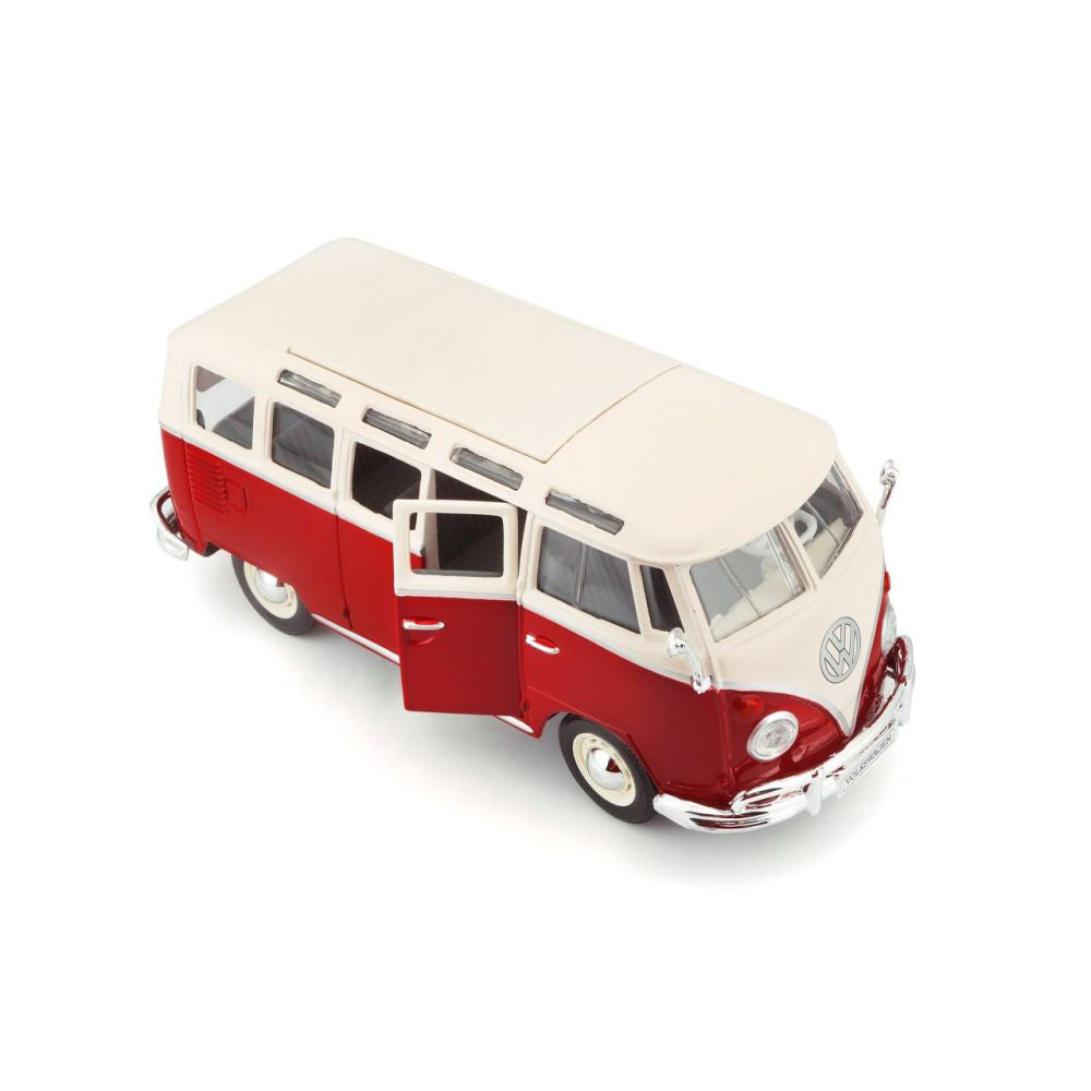 Volkswagen Bulli T1 Van Samba Rot/Weiss 1/24