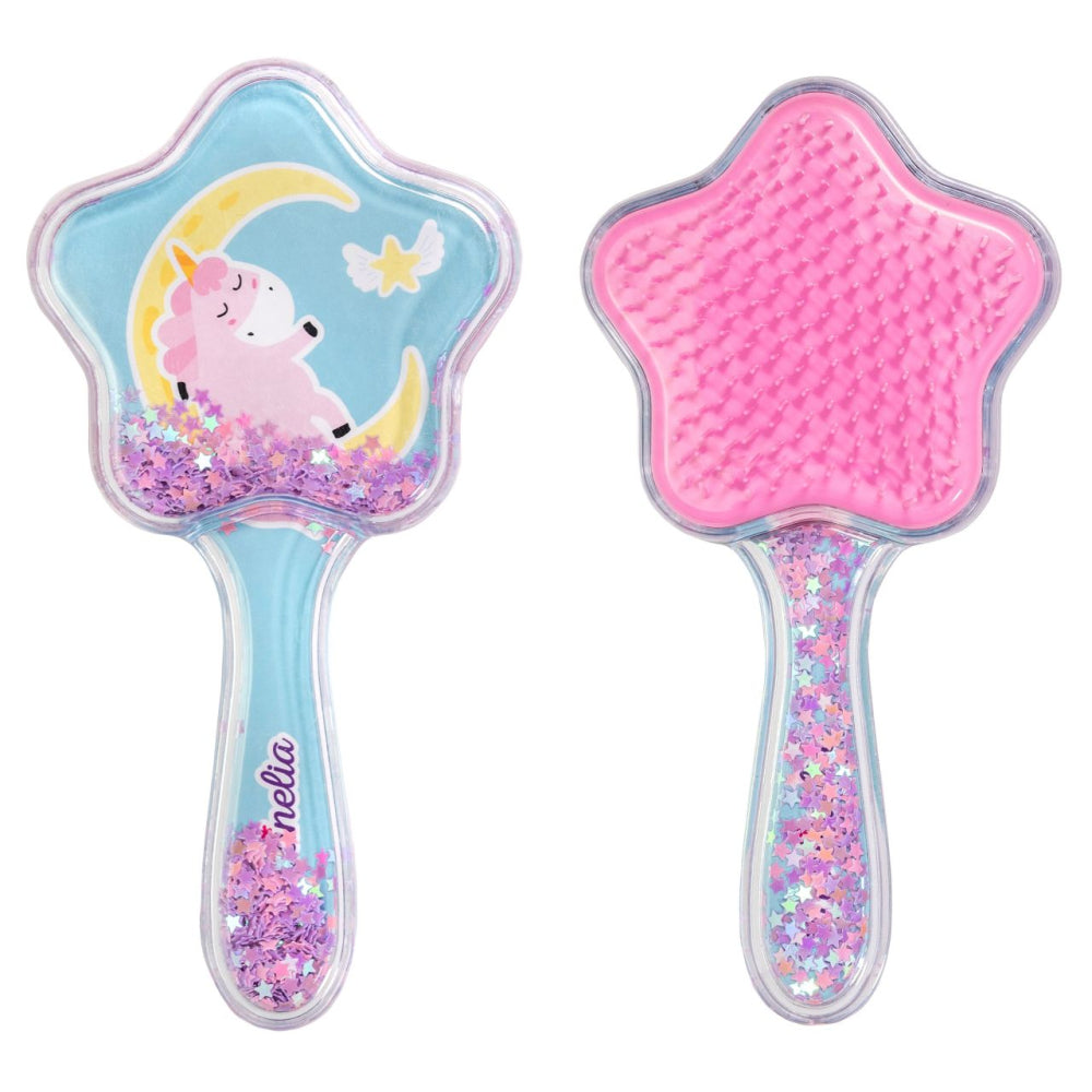 Unicorn Glittery Star Hair Brush ass.