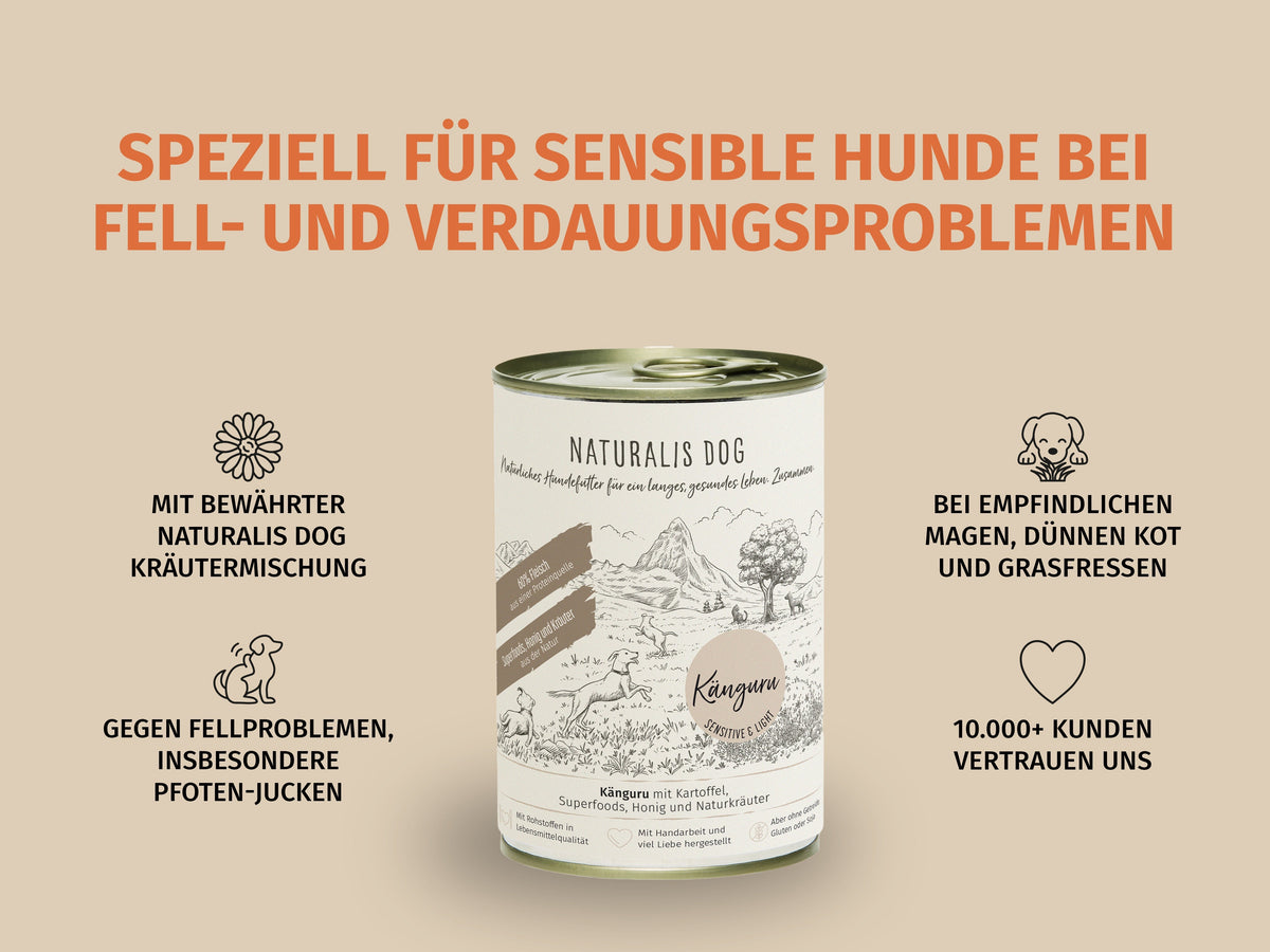 Känguru mit Kartoffel und Naturkräutern