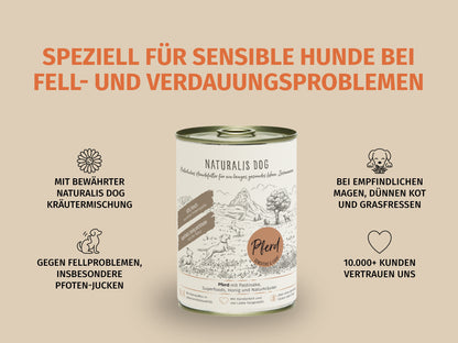 Pferd mit Pastinake und Naturkräutern