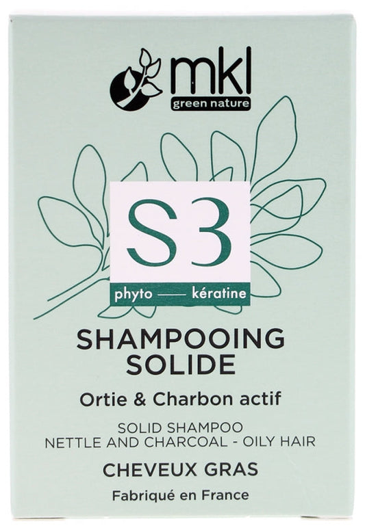 MKL GREEN NATURE - Stinging Nettle Charcoal Solid Shampoo for Oily Hair - Refresh & Revitalize Your Locks! 🌿🧴✨