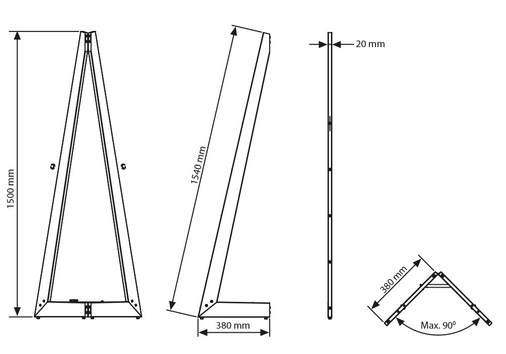 Mobile Staffelei Holz aus Buchenholz, 150cm, Natur - Staffelei - Speedjust Schweiz