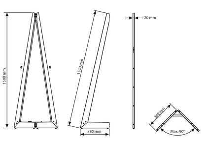 Mobile Staffelei Holz aus Buchenholz, 150cm, Natur - Staffelei - Speedjust Schweiz