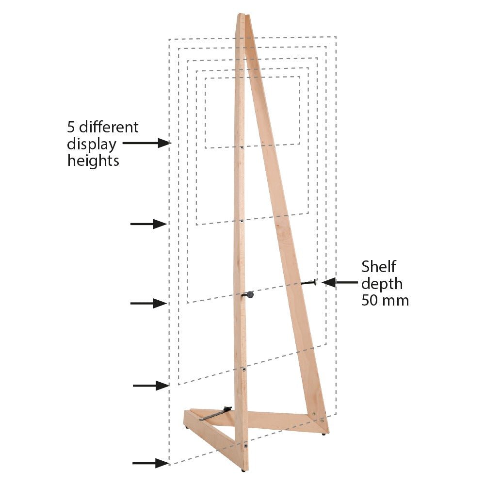 Mobile Staffelei Holz aus Buchenholz, 150cm, Natur - Staffelei - Speedjust Schweiz