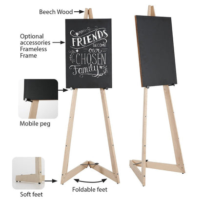 Mobile Staffelei Holz aus Buchenholz, 150cm, Natur - Staffelei - Speedjust Schweiz