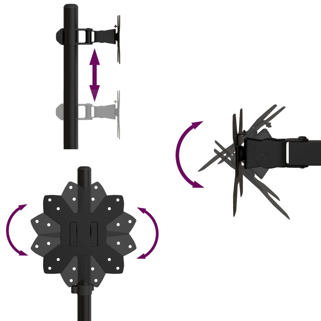 Monitorhalterung Schwarz Stahl VESA 75/100 mm - Speedjust Schweiz