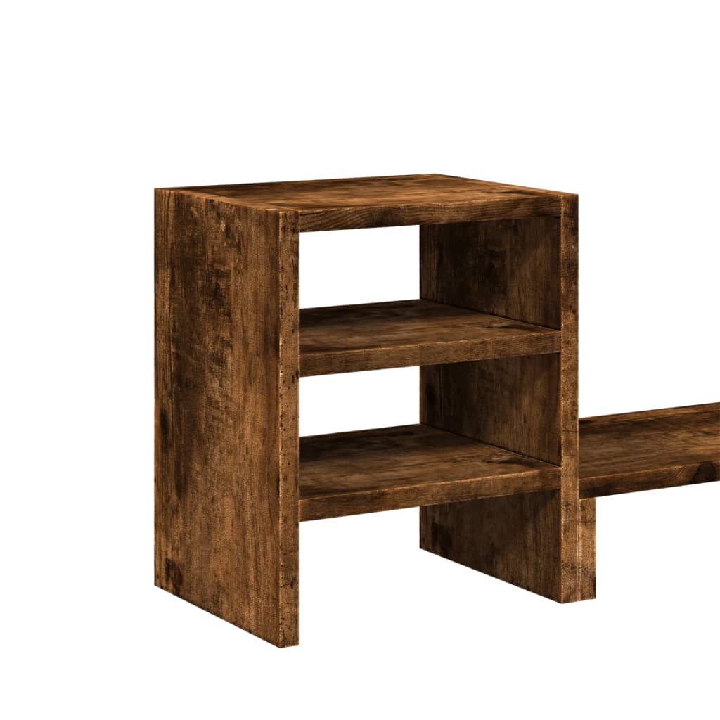 Monitorständer mit Schreibtisch - Organizer Räuchereiche - Speedjust Schweiz