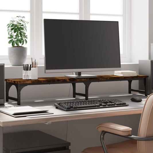 Monitorständer Räuchereiche 105x23x15,5 cm Holzwerkstoff - Speedjust Schweiz